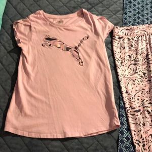 GIRLS YOUTH 10-12L PUMA TOP & ATHLETIC LEGGINGS